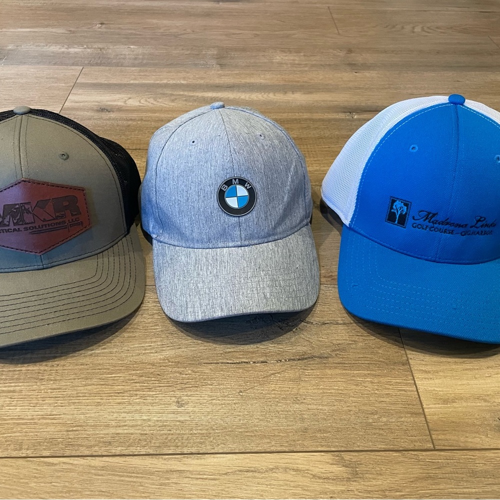 Oakley, MKR, Madrona Links, BMW ball caps